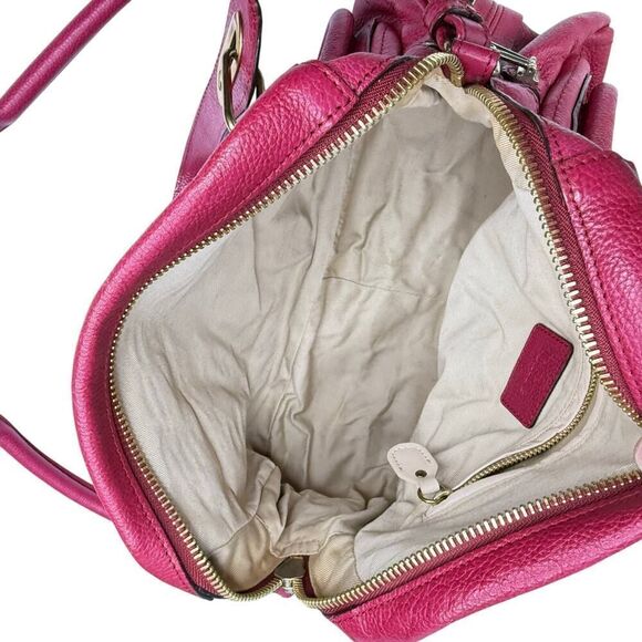 Chloé Paraty Satchel Raspberry Pink Leather Bag Gold Hardware - Picture 10 of 16